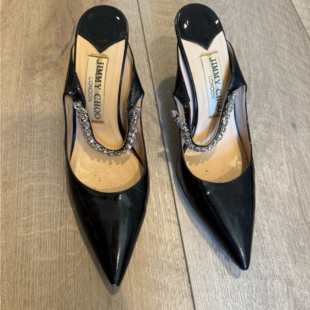 Jimmy Choo Bing Embellished Patent heels